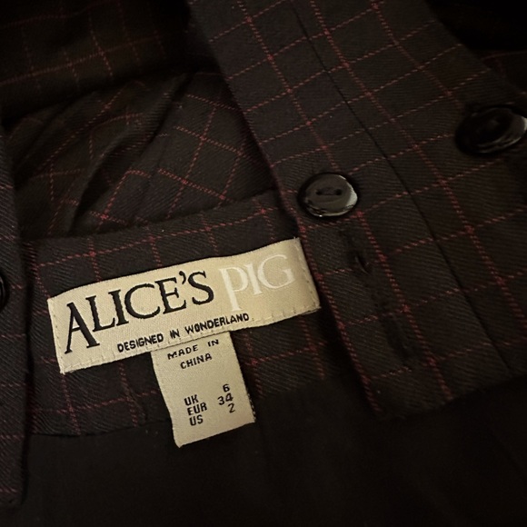 Alice’s Pig Brown Checked Pleated Skirt with Detachable Straps Size 2 - Picture 5 of 5